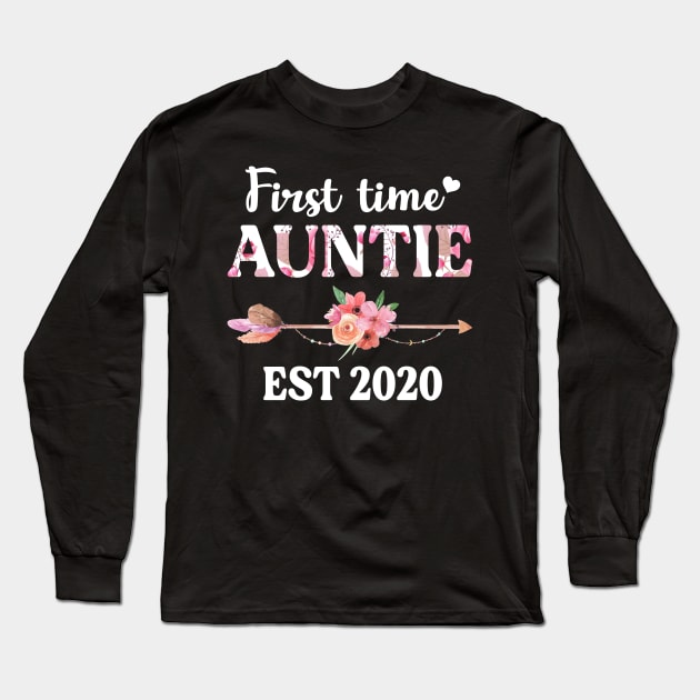 Promoted to Auntie Est 2020 Long Sleeve T-Shirt by Manonee